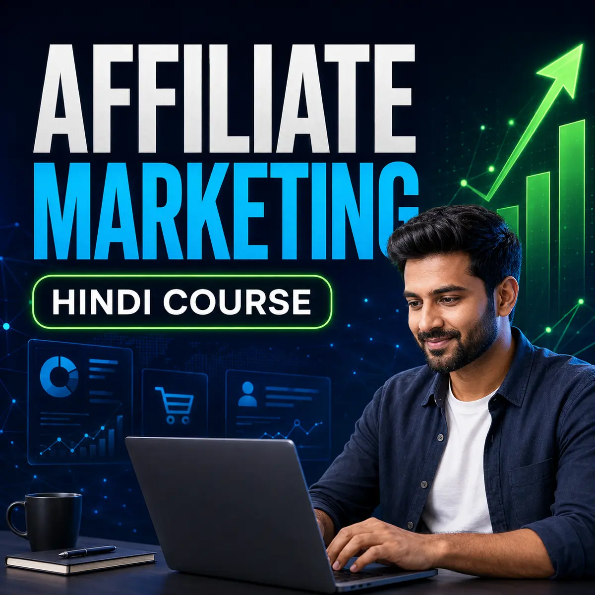 affiliate-marketing-course-male Affiliate Marketing course thumbnail featuring an Indian male professional