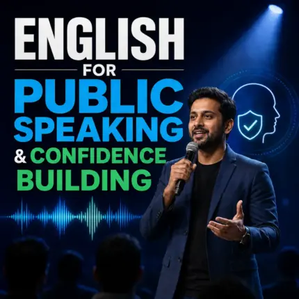 English for Public Speaking and Confidence Building course thumbnail featuring an Indian male speaker