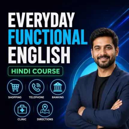 Everyday Functional English course thumbnail featuring an Indian man