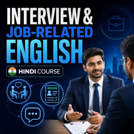 Interview and Job-Related English course thumbnail featuring Indian male professionals